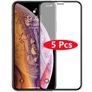 5Pcs Full Cover Tempered Glass For 11 Pro Max iPhoneExplosion-Proof Screen Protector Film For iPhone XR XS Max x 7 8 Plus Glass