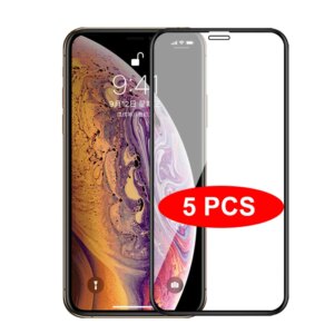 5Pcs/Lot Full Cover Tempered Glass For iPhone 11 Pro Max X XS Max XR 6 6s 7 8 Plus SE 2020 Screen Protector Protective Glass
