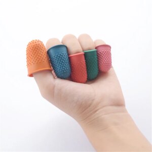 5Pcs Reusable Fingertips Finger Cover Protector Gloves Non-slip Rubber Needlework Sewing Accessories Nail Tool