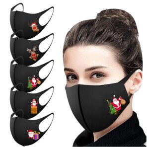 5pc Unisex Adult Christmas Mouth Mask for ProtectionWashable Earloop Mask Mouth Cover маска black face mask Mascarillas mouth
