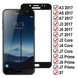 9H Anti-Burst Pritective Glass For Samsung Galaxy J2 J4 Core J5 J7 Prime Tempered Screen Protector J3 A3 A5 A7 2017 Glass Film