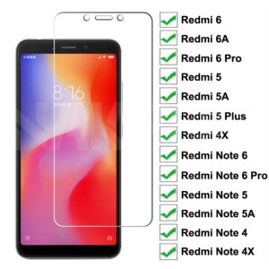 9H Premium Tempered Glass on For Xiaomi Redmi 6 Pro 6A 5 Plus 5A 4X S2 Go K20 Note 4 4X 5 5A 6 Pro Screen Protector Glass Film