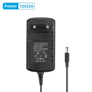 ANBIUX DC 12V 2A Power Supply DC12V Adapter 2A Transformer AC 110V 220V 240V to DC 12 Volts Converter for CCTV Camera US/EU Plug