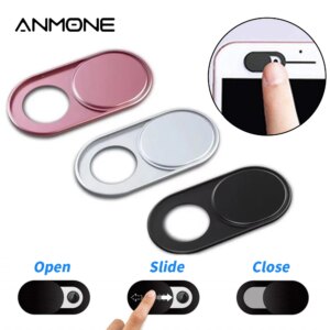 ANMONE Laptop Camera lens Webcam Cover Fisheye Slider Ultra Thin Metal Web Camera Sticker Shutter for Phone Notebook Tablet