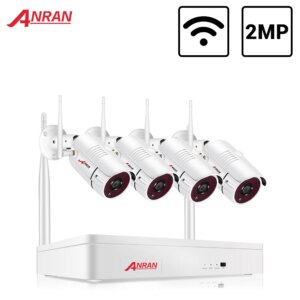 ANRAN Wireless 2MP CCTV Wireless System NVR Kit Outdoor P2P Wifi IP Security Camera Set Video Surveillance Kit Night Vision