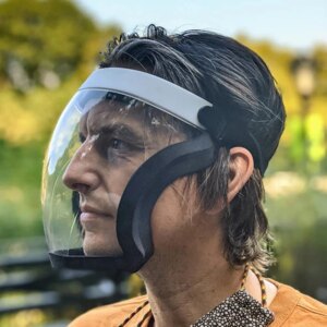 Active Shield + Mask 2in1 PE Full Face Shield Large Mirror Guard Protector 3D Clear Oversized Visor Wrap Adult Child Halloween
