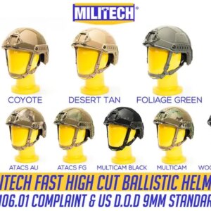 Ballistic Helmet NIJ Level IIIA 3A 2019 New Fast High XP Cut ISO Certified Bulletproof Helmet With 5 Years Warranty--Militech