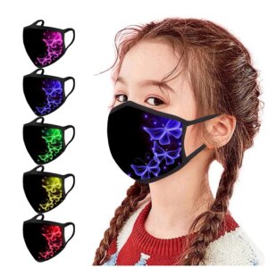 Butterfly Print Children's Mask Protective Mask Black Reusable Face Mask Breathable Mouth Cover Washable Mouth Mask mascarillas