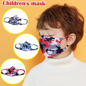 Children Fashion Camouflage Print Mask Washable Reusable Mouth Cover Outdoor Sport Riding Quick-drying Protective Mask masques