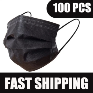 Disposable Black Adult Protective Mask Anti Dust Anti Droplets 3 Layers Filter Earloop Non Woven Face Mouth Mask for Men Women