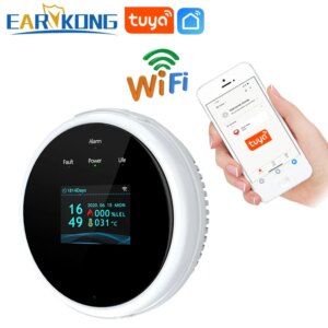 EARYKONG Wifi Natural Gas Sensor Combustible Household Smart LPG Gas Alarm Detector Leakage Sensor Wifi Temperature Detectors