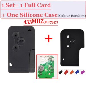 Excellent Quality replacement remote 3 Button Smart Card pcf7947 chip 433mhz for renault megane card With 1 free Silicone Case