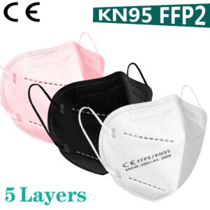 FFP2 Face mask KN95 Mouth Mask 95% filter Dust mask Protection maske black and white Non-woven FFP2MASK KN95MASK
