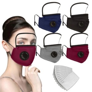 Face Maks Adult Mouth masks+Filters And Detachable Eye Shield Facemasks PM2.5 Respirator Mouth-muffle protective reusable Mask