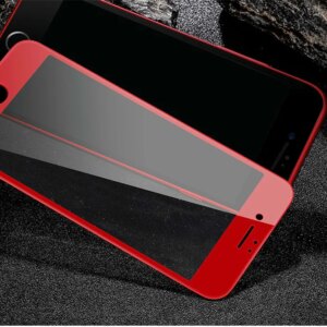 For Iphone 8 7plus 3d Soft Edge Full Cover Red rose gold Glossy Carbon Fiber Tempered Glass Screen Protector Film For Iphone 6s