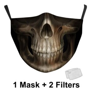 Halloween Grimace Ghost Skeleton Horror Funny PM2.5 Protective Mask Cosplay Party Mask Unisex Reusable Washable Printed Mask
