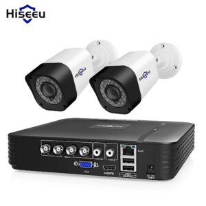 Hiseeu 4CH CCTV Camera system 2pcs 1.0MP 2MP waterproof Outdoor home security camera AHD expandable video Surveillance Kit night