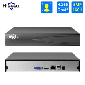 Hiseeu H.265 HEVC 8CH 16CH CCTV NVR for 5MP/4MP/3MP/2MP ONVIF 2.0 IP Camera metal network video recorder P2P for cctv system