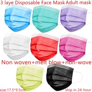 In Stock! 10/50/100 Pcs Disposable Mondmasker Earloop Face Mouth Masks Non-woven Melt Blown 3-layer Protective Mask