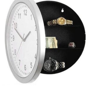 Jewelry Clock Safe Creative Money Wall Clock Cash Safe Box Concealed ABS Display Piggy Bank Insurance Mechanical Storage Box