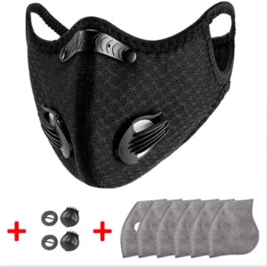 One Respirator Two Valves And Six Filter Cotton Reusable Sheet Washable Reusable Mouth Mask Outdoor Sport Protective Mask