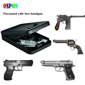 Ospon Portable Security Box Money Gun Digital Small Safe Box Cold-rolled Steel Car Safe Box Valuables Money Jewelry Storage Box