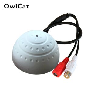 OwlCat Audio Monitoring MIC Sound Pickup Microphone for CCTV Surveillance Security IP Camera Built in Preamp Wired Voice