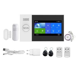 PG-107 Wireless Home WIFI GSM GPRS Burglar Home Security with Motion Detector Sensor Burglar Alarm APP Control EU Plug