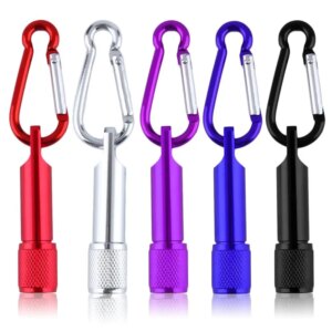 Portable Mini Flashilight Keychain Hook Lamp Light Pocket Camping Flashlight Aluminum Keychain Flashlight