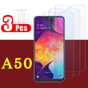 Protective Glass On For Samsung Galaxy a 50 Tempered Glas Film A50 Tremp Sansung 50a Screen Protector High Definition Full Cover