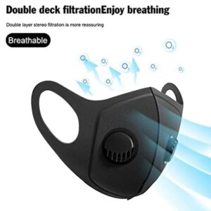 Protective Mask Black Reusable Mask Washable Mouth Mask PM2.5 Valve Mouth Cover Cloth Mouth Caps Breathable Face Shield