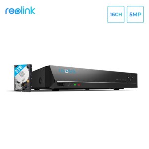 Reolink 16ch 5MP 4MP PoE Network Video Recorder with 3TB HDD ONLY for Reolink HD IP Cameras RLN16-410