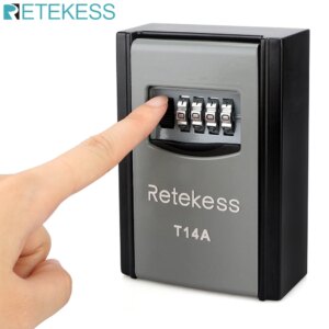 Retekess T14A Wall Mounted Key Storage Organizer Boxes with 4 Digit Combination Lock Spare Keys Organizer Metal Secret Safe Box