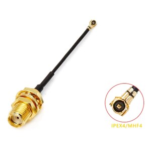 SMA Female Jack Bulkhead to IPX IPEX U.FL MHF4 RF Pigtail Jumper Cable for PCI WiFi Card Wireless Router 0.81mm Rocheuk