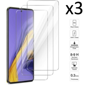 Samsung Galaxy A51 Set 3 PCs screen Protector tempered glass anti-scratch ultra slim easy to install