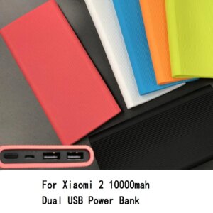 Silicone Protector Case Cover Skin Shell Sleeve for New Xiaomi Xiao Mi Power Bank 2 10000mAh Dual USB Ports Powerbank