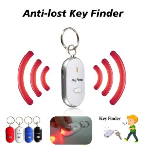 Smart Key Finder Anti-lost Whistle Sensors Keychain Tracker LED With Whistle Claps Locator