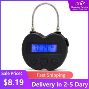 Smart Time Lock LCD Display Time Lock Multifunction Travel Electronic Timer, Waterproof USB Rechargeable Temporary Timer Padlock