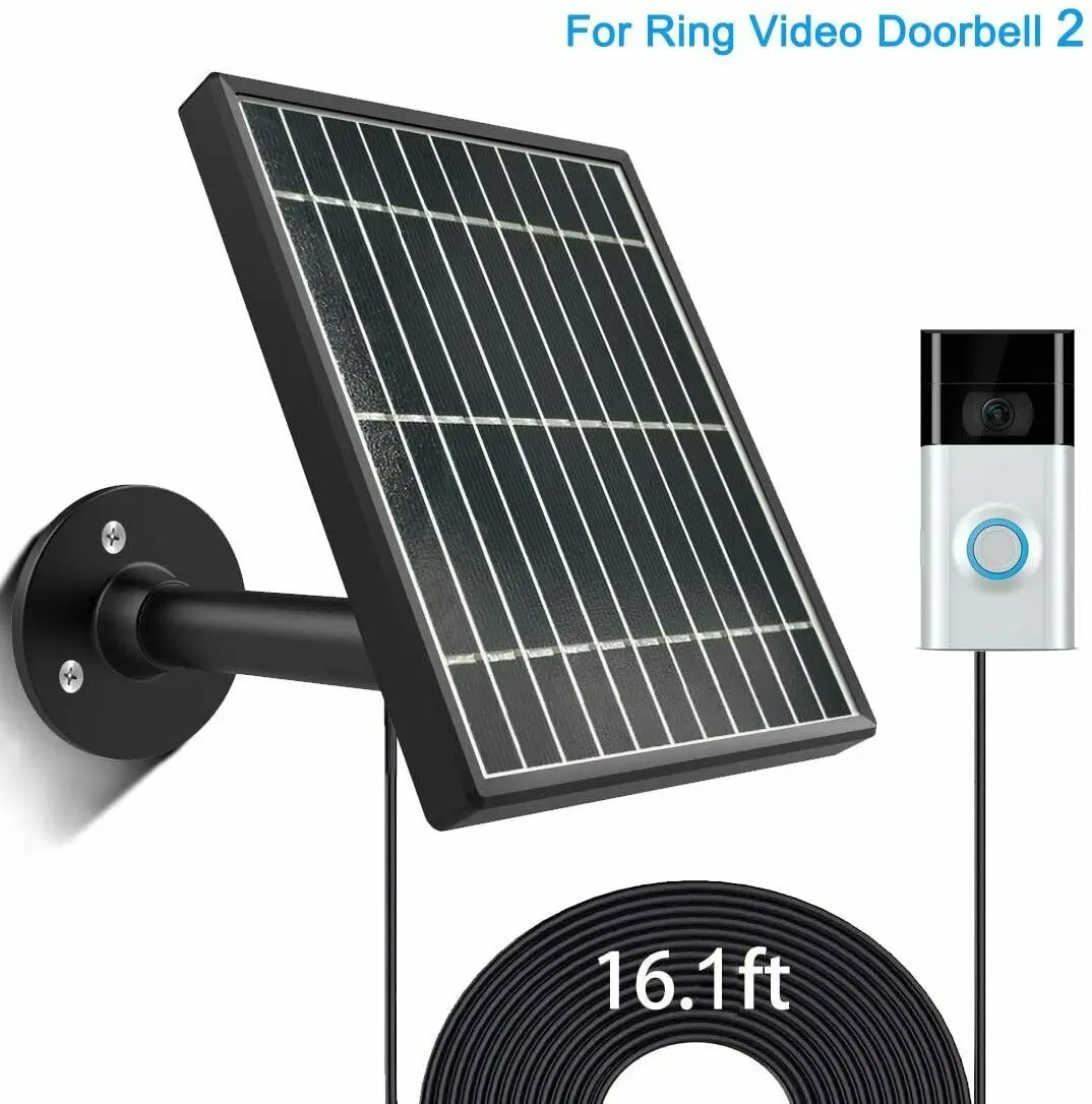 Solar panel for Ring Video Doorbell 2, 3.5W Output, 360 Aluminum Alloy Bracket