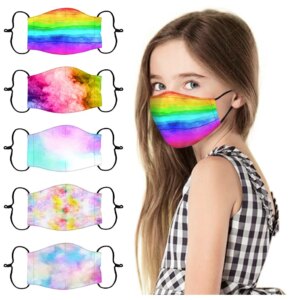 Tie dye Print Mask Breathable Mouth Mask Children Protective Mask Washable Face Mask for Kids Reusable Mouth Caps masques