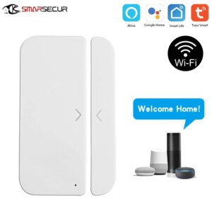 Tuya Smart WiFi Door Window Sensor Magnetic Detector Door Open / Closed Detectors APP Control Work With Amazon Alexa
