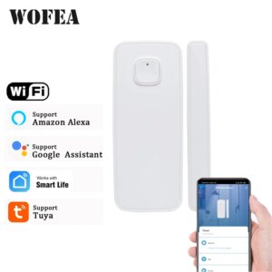 Wofea 433mhz / Wifi Wireless Window And Door Sensor Wifi Contact Magnetic Detector Smart Door Sensor Battery Not Included