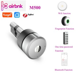 Zigbee Tuya Smart Lock Cylinder Airbnk M500 fingerprint/Wifi/Bluetooth/key pad/biometric Phone Control Smart Lock
