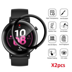 1-2pcs Tempered No Glass Film For Huawei Watch GT2 42MM Screen Protectors For Huawei Watch GT2 E GT 2E 46MM Full Protective Film