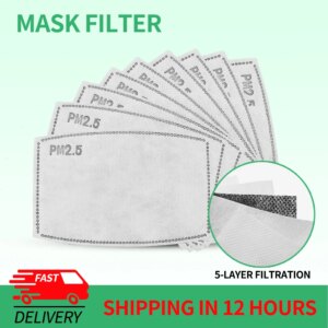 10/20/50/100 Pcs PM2.5 Filter Mask Paper 5 Layers Adult Child Mouth Face Mask Activated Carbon Filter Paper Mask Health Care