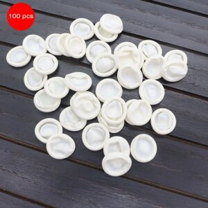 100PCS/SET Durable Natural Latex Anti-Static Finger Cots Practical Design Disposable Makeup Eyebrow Extension Gloves Tools