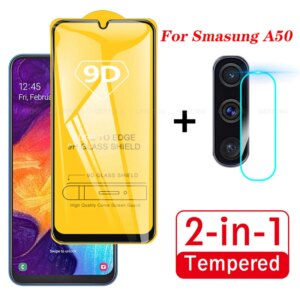 2 In 1 For Samsung Galaxy A50 A51 Camera Lens Film 9D Screen Protector A70 A71 Protective Tempered Glass for Galaxy SM A50 A505F