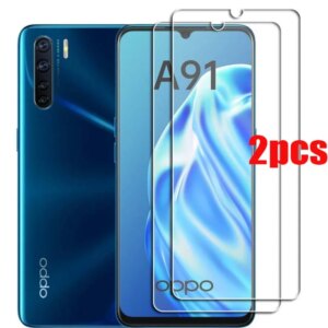 2PCS FOR OPPO A91 Tempered Glass Protective On A 91 2020 Screen Protector Film Cover