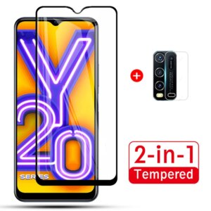 2in1 Full Cover Tempered Glass For vivo y20 Y20 y20i Screen Protector Camera Lens Protective Glass For vivo y20 i y 20i y 20