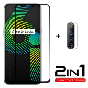 2in1 Full cover Protective Glass Tempered Glass for OPPO Realme 6i Screen Protector for oppo realme 6i 6 i camera lens glass